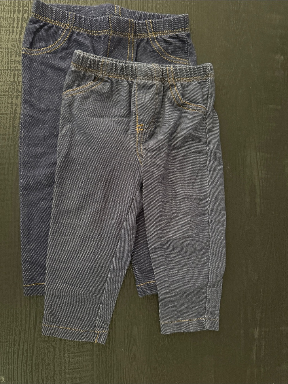 Carter's Two-Pack Pull-On Jeans Style Pants in Dark Blue and Light Blue